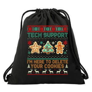 Tech Support Christmas Cookies Drawstring Bag