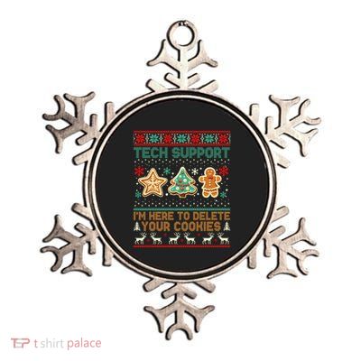 Tech Support Christmas Cookies Metallic Star Ornament