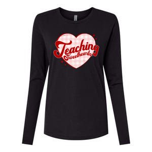 Teaching Sweethearts Cute Valentines Day Teacher Womens Cotton Relaxed Long Sleeve T-Shirt