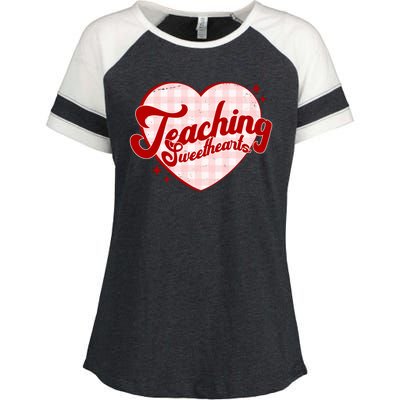 Teaching Sweethearts Cute Valentines Day Teacher Enza Ladies Jersey Colorblock Tee