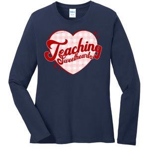 Teaching Sweethearts Cute Valentines Day Teacher Ladies Long Sleeve Shirt