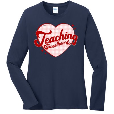 Teaching Sweethearts Cute Valentines Day Teacher Ladies Long Sleeve Shirt