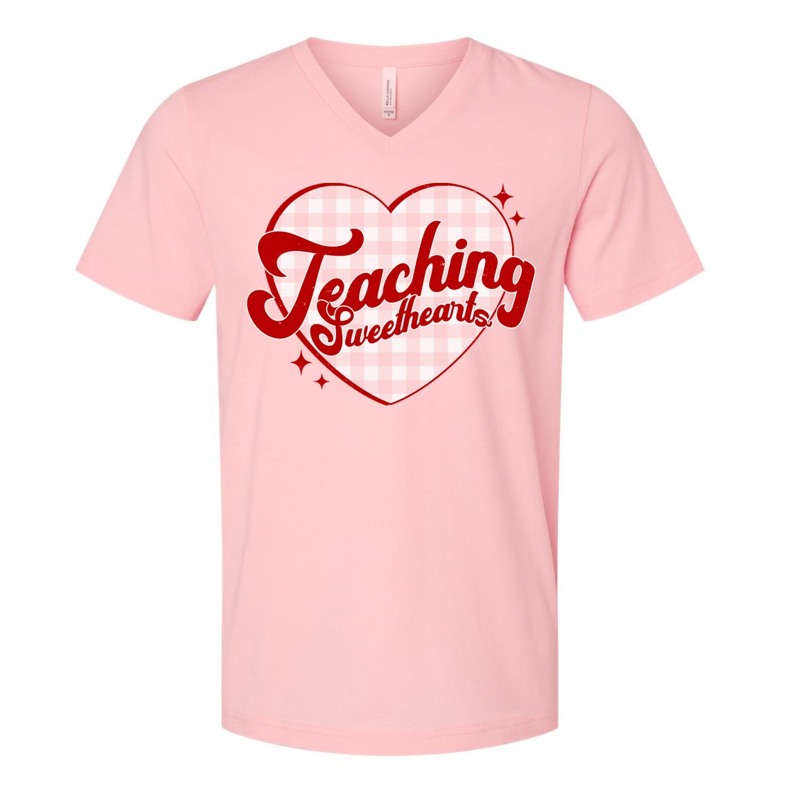 Teaching Sweethearts Cute Valentines Day Teacher V-Neck T-Shirt