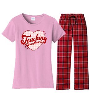 Teaching Sweethearts Cute Valentines Day Teacher Women's Flannel Pajama Set