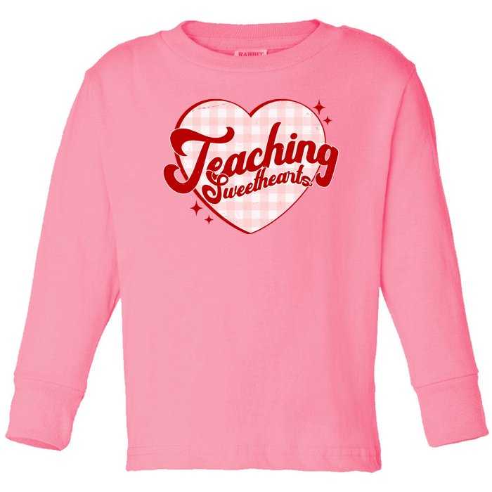 Teaching Sweethearts Cute Valentines Day Teacher Toddler Long Sleeve Shirt