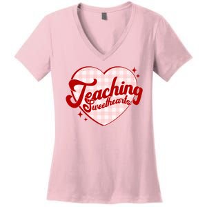 Teaching Sweethearts Cute Valentines Day Teacher Women's V-Neck T-Shirt