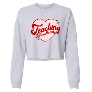 Teaching Sweethearts Cute Valentines Day Teacher Cropped Pullover Crew