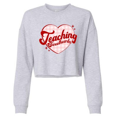 Teaching Sweethearts Cute Valentines Day Teacher Cropped Pullover Crew