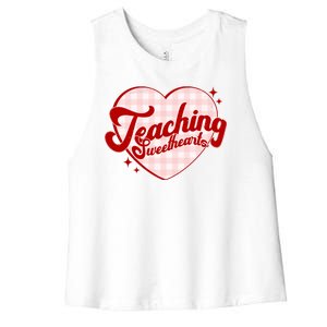 Teaching Sweethearts Cute Valentines Day Teacher Women's Racerback Cropped Tank