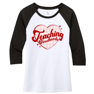 Teaching Sweethearts Cute Valentines Day Teacher Women's Tri-Blend 3/4-Sleeve Raglan Shirt