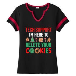 Tech Support Christmas Cookies Ladies Halftime Notch Neck Tee