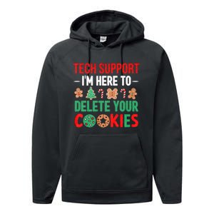 Tech Support Christmas Cookies Performance Fleece Hoodie