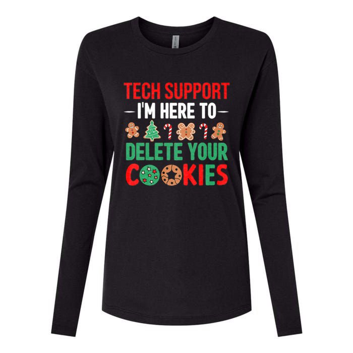 Tech Support Christmas Cookies Womens Cotton Relaxed Long Sleeve T-Shirt