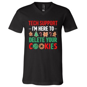 Tech Support Christmas Cookies V-Neck T-Shirt