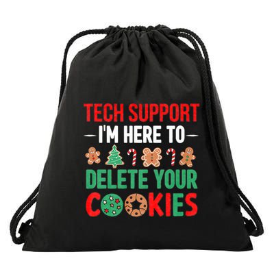 Tech Support Christmas Cookies Drawstring Bag