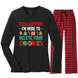 Tech Support Christmas Cookies Women's Long Sleeve Flannel Pajama Set 