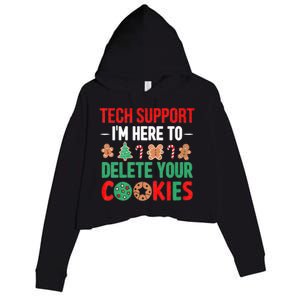 Tech Support Christmas Cookies Crop Fleece Hoodie