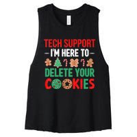 Tech Support Christmas Cookies Women's Racerback Cropped Tank