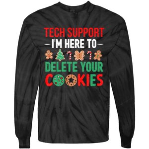 Tech Support Christmas Cookies Tie-Dye Long Sleeve Shirt