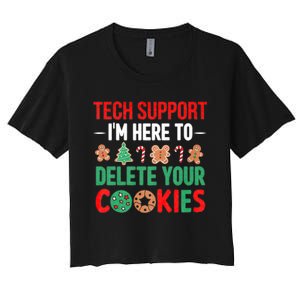 Tech Support Christmas Cookies Women's Crop Top Tee