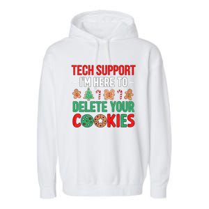 Tech Support Christmas Cookies Garment-Dyed Fleece Hoodie