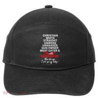 Trump Supporter Christian White Straight Unwoke Unvaxxed 7-Panel Snapback Hat