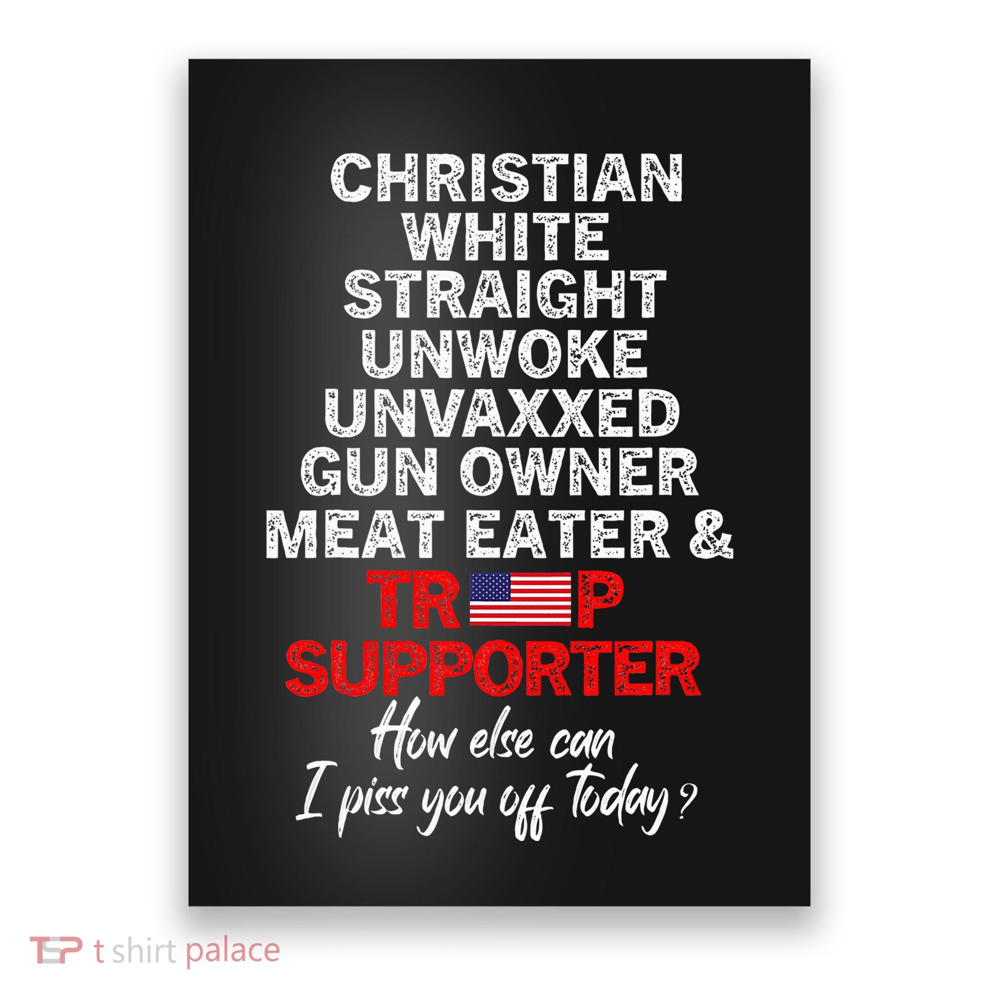 Trump Supporter Christian White Straight Unwoke Unvaxxed Poster