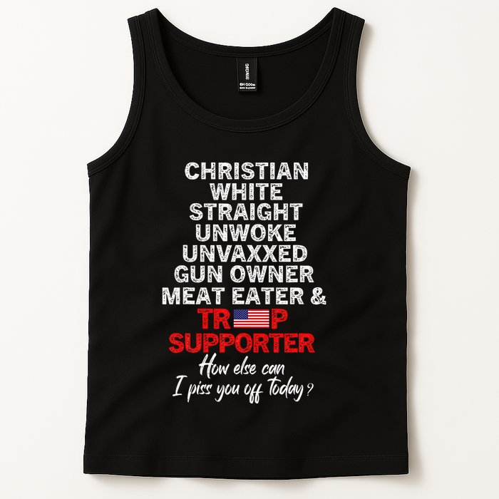 Trump Supporter Christian White Straight Unwoke Unvaxxed Tank Top