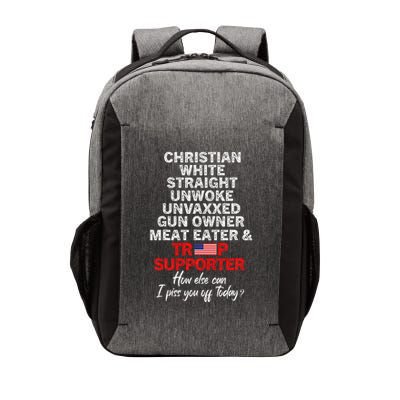 Trump Supporter Christian White Straight Unwoke Unvaxxed Vector Backpack