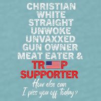 Trump Supporter Christian White Straight Unwoke Unvaxxed Sueded Cloud Jersey T-Shirt