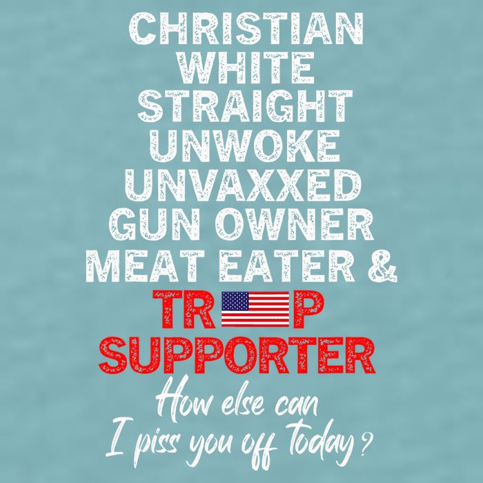 Trump Supporter Christian White Straight Unwoke Unvaxxed Sueded Cloud Jersey T-Shirt