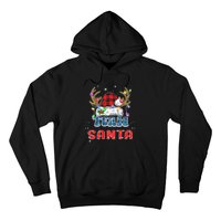 Team Santa Claus Hat Buffalo Plaid Christmas Matching Family Hoodie