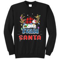 Team Santa Claus Hat Buffalo Plaid Christmas Matching Family Sweatshirt