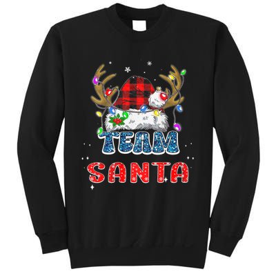 Team Santa Claus Hat Buffalo Plaid Christmas Matching Family Sweatshirt