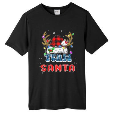 Team Santa Claus Hat Buffalo Plaid Christmas Matching Family Tall Fusion ChromaSoft Performance T-Shirt