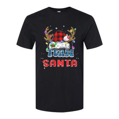 Team Santa Claus Hat Buffalo Plaid Christmas Matching Family Softstyle CVC T-Shirt