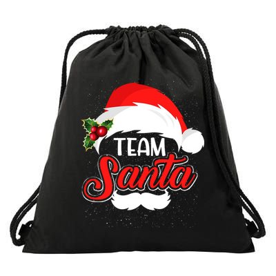 Team Santa Christmas Family Drawstring Bag