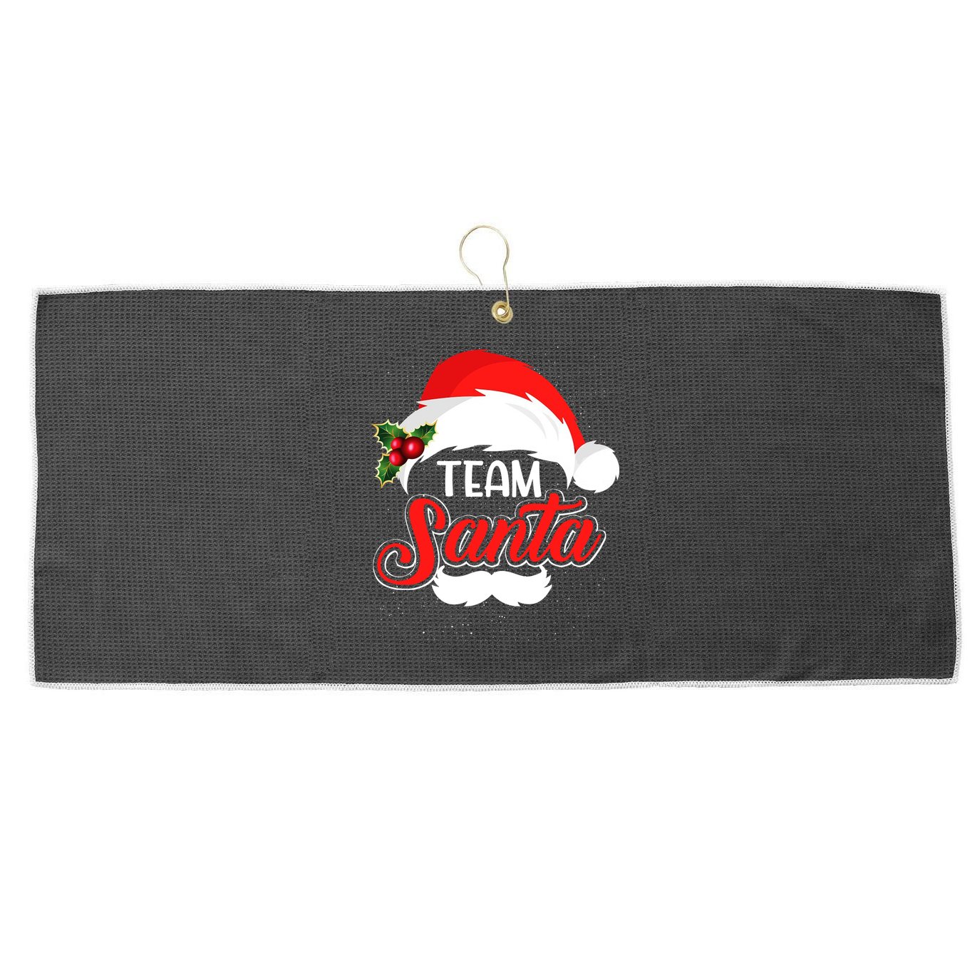 Team Santa Christmas Family Large Microfiber Waffle Golf Towel
