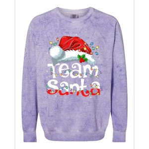 Team Santa Claus Christmas Family Matching Pajama Funny Xmas Colorblast Crewneck Sweatshirt