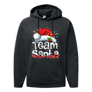 Team Santa Claus Christmas Family Matching Pajama Funny Xmas Performance Fleece Hoodie