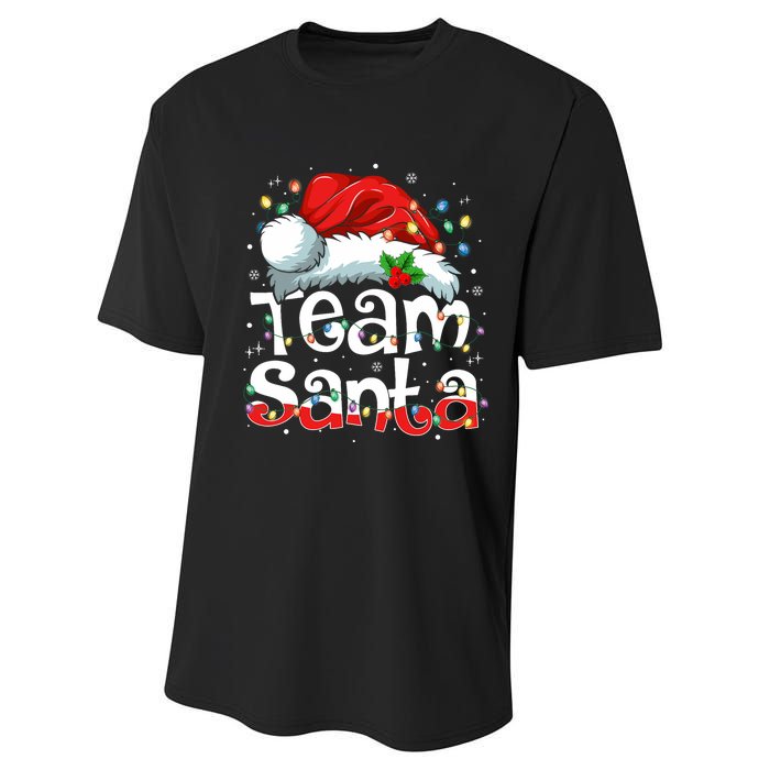 Team Santa Claus Christmas Family Matching Pajama Funny Xmas Performance Sprint T-Shirt