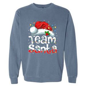 Team Santa Claus Christmas Family Matching Pajama Funny Xmas Garment-Dyed Sweatshirt