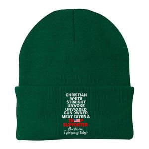 Trump Supporter Christian White Straight Unwoke Unvaxxed Knit Cap Winter Beanie