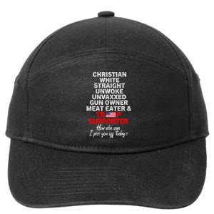 Trump Supporter Christian White Straight Unwoke Unvaxxed 7-Panel Snapback Hat