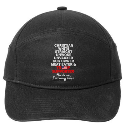 Trump Supporter Christian White Straight Unwoke Unvaxxed 7-Panel Snapback Hat