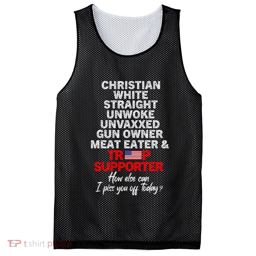 Trump Supporter Christian White Straight Unwoke Unvaxxed Mesh Reversible Basketball Jersey Tank