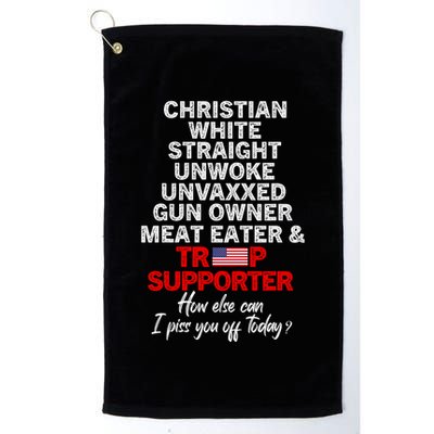 Trump Supporter Christian White Straight Unwoke Unvaxxed Golf Towel