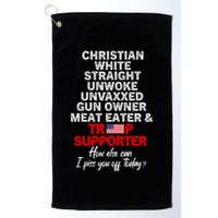 Trump Supporter Christian White Straight Unwoke Unvaxxed Golf Towel