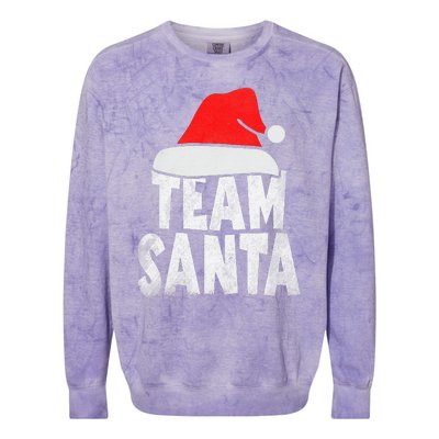 Team Santa Christmas Squad Family Matching Pajamas  Colorblast Crewneck Sweatshirt