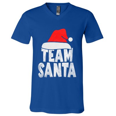 Team Santa Christmas Squad Family Matching Pajamas  V-Neck T-Shirt